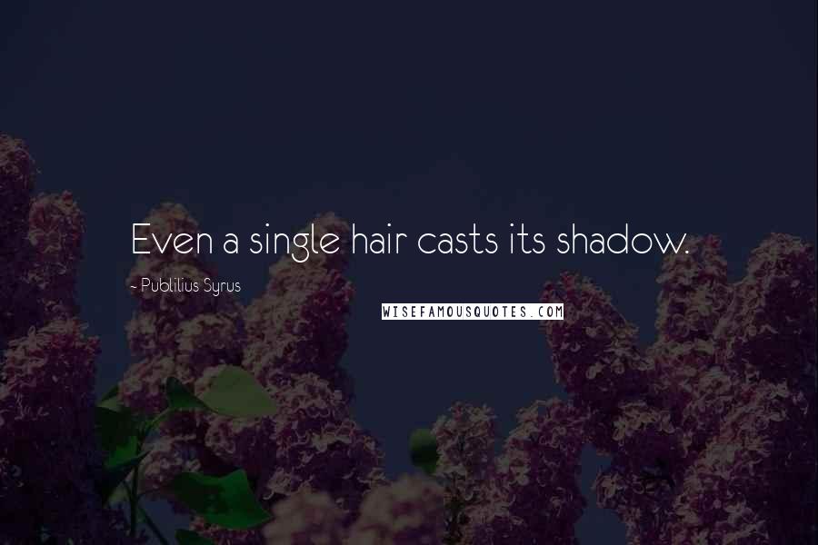 Publilius Syrus Quotes: Even a single hair casts its shadow.