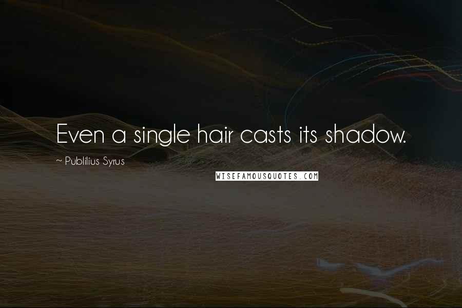 Publilius Syrus Quotes: Even a single hair casts its shadow.