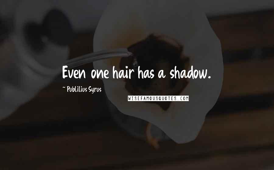 Publilius Syrus Quotes: Even one hair has a shadow.