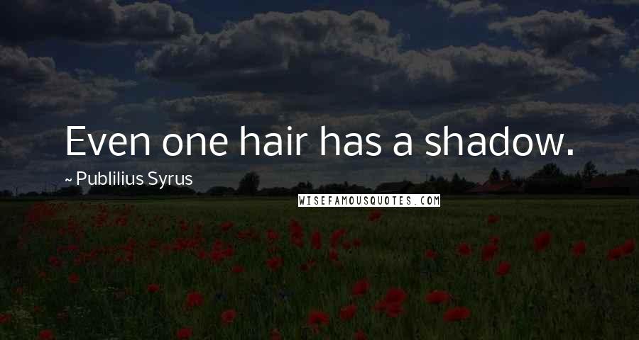 Publilius Syrus Quotes: Even one hair has a shadow.