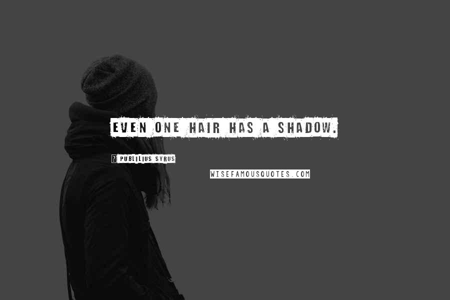 Publilius Syrus Quotes: Even one hair has a shadow.