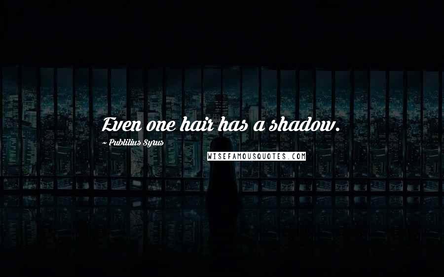Publilius Syrus Quotes: Even one hair has a shadow.