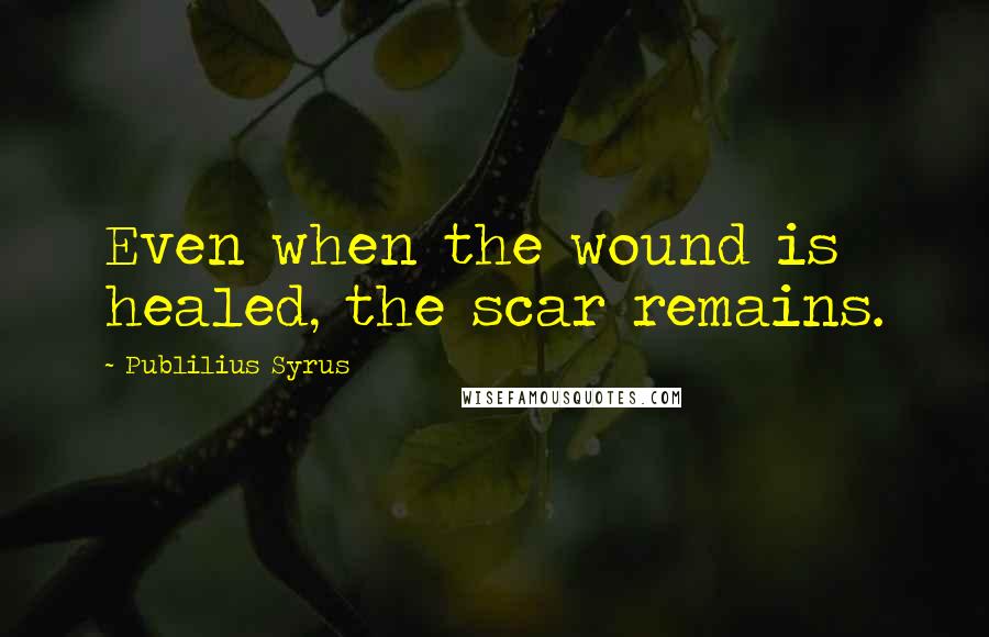 Publilius Syrus Quotes: Even when the wound is healed, the scar remains.