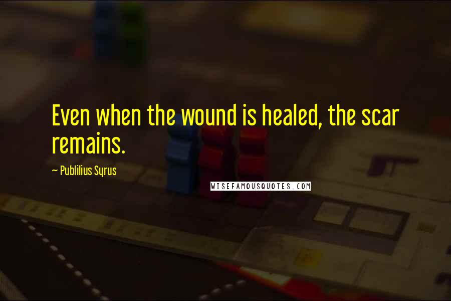 Publilius Syrus Quotes: Even when the wound is healed, the scar remains.