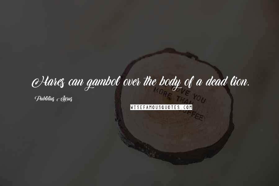 Publilius Syrus Quotes: Hares can gambol over the body of a dead lion.