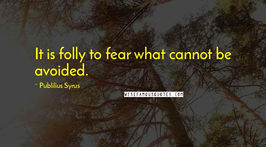 Publilius Syrus Quotes: It is folly to fear what cannot be avoided.