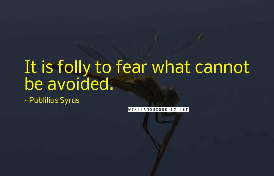 Publilius Syrus Quotes: It is folly to fear what cannot be avoided.