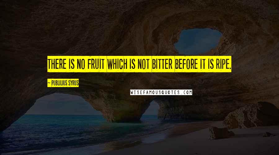 Publilius Syrus Quotes: There is no fruit which is not bitter before it is ripe.