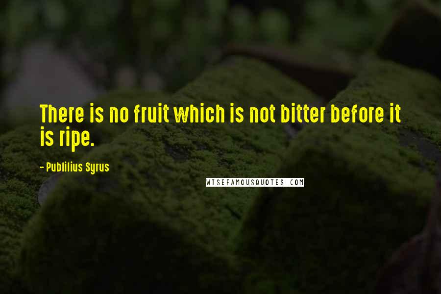 Publilius Syrus Quotes: There is no fruit which is not bitter before it is ripe.