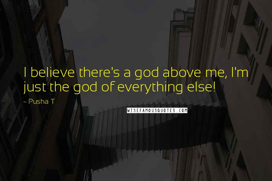 Pusha T Quotes: I believe there's a god above me, I'm just the god of everything else!