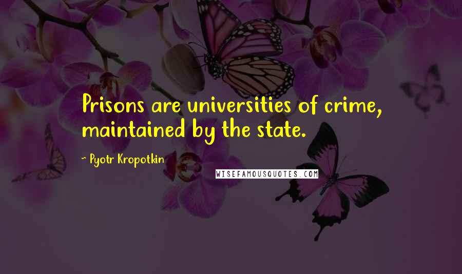 Pyotr Kropotkin Quotes: Prisons are universities of crime, maintained by the state.