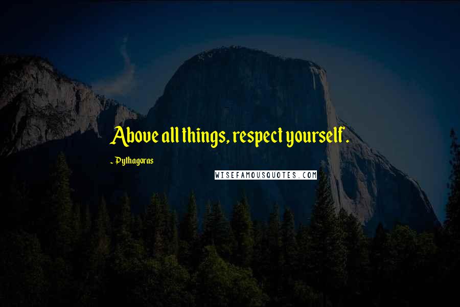 Pythagoras Quotes: Above all things, respect yourself.