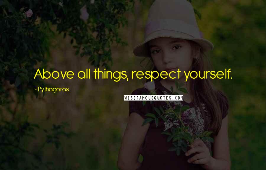 Pythagoras Quotes: Above all things, respect yourself.