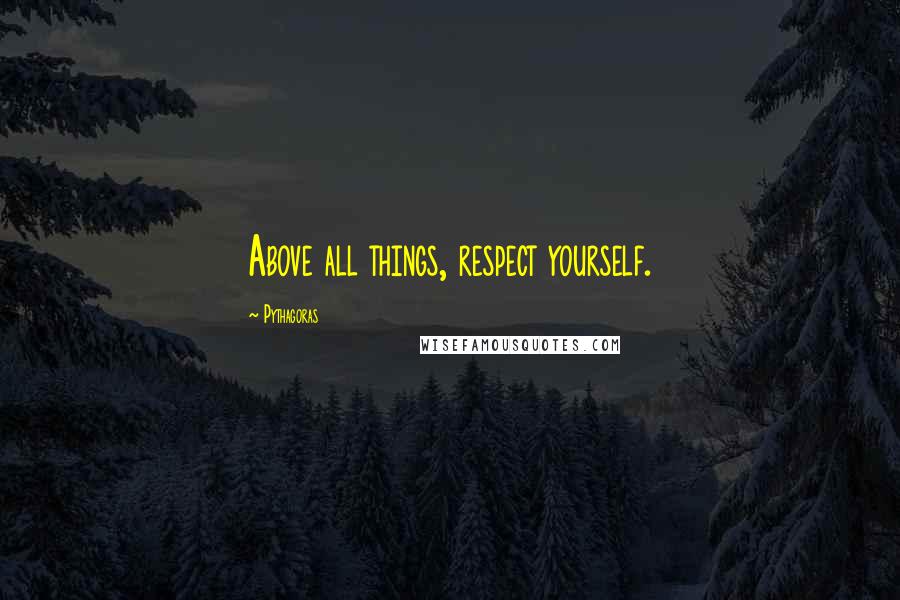 Pythagoras Quotes: Above all things, respect yourself.