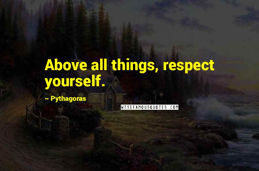 Pythagoras Quotes: Above all things, respect yourself.