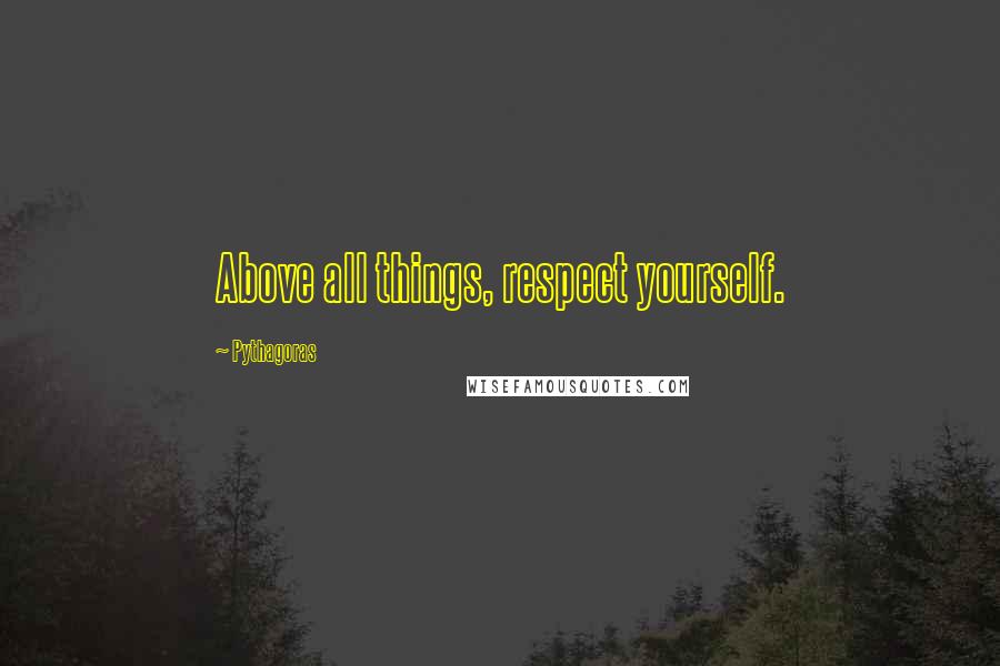 Pythagoras Quotes: Above all things, respect yourself.