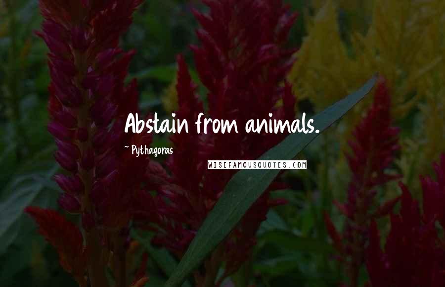 Pythagoras Quotes: Abstain from animals.