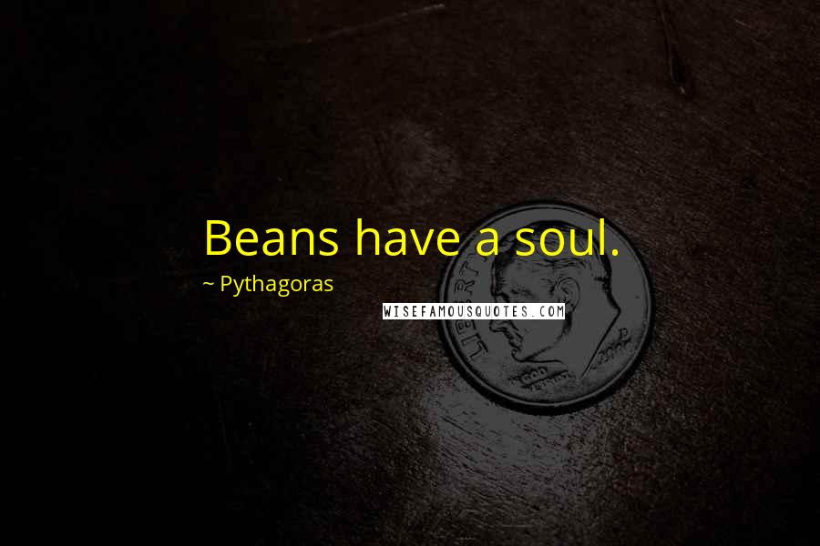 Pythagoras Quotes: Beans have a soul.