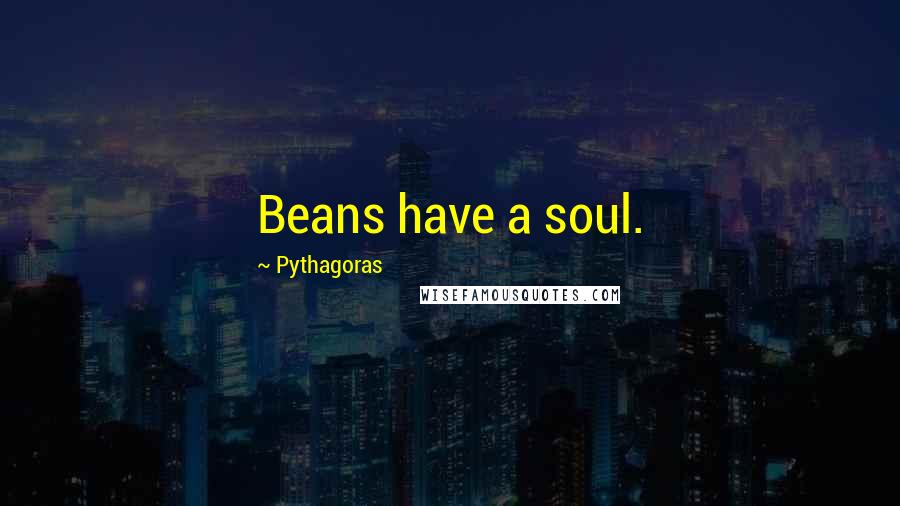 Pythagoras Quotes: Beans have a soul.