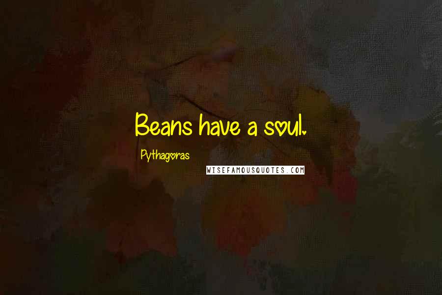 Pythagoras Quotes: Beans have a soul.