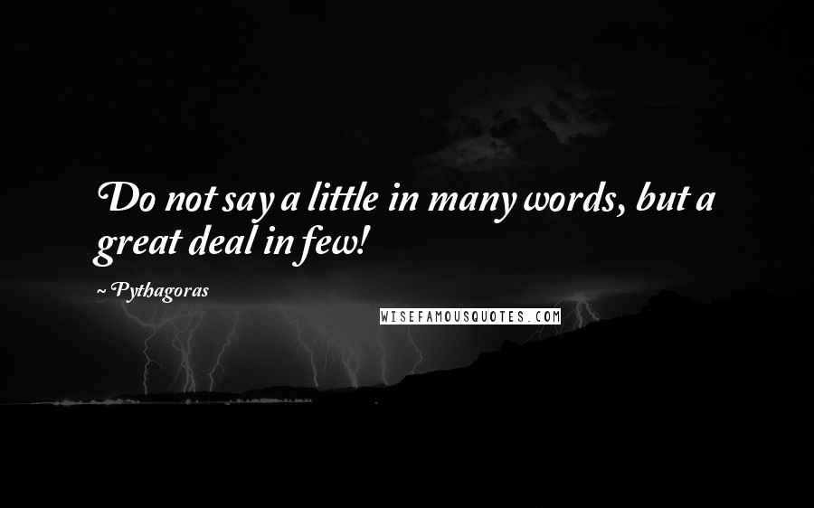 Pythagoras Quotes: Do not say a little in many words, but a great deal in few!