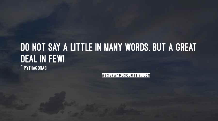 Pythagoras Quotes: Do not say a little in many words, but a great deal in few!