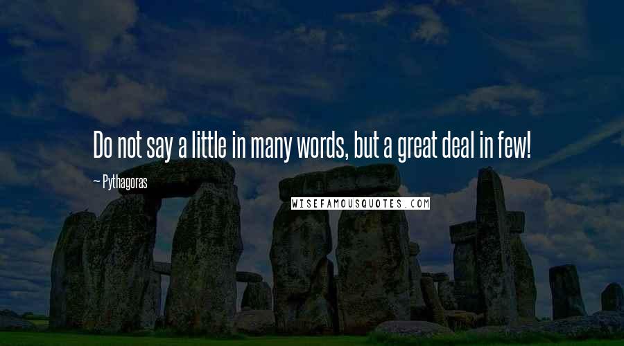 Pythagoras Quotes: Do not say a little in many words, but a great deal in few!