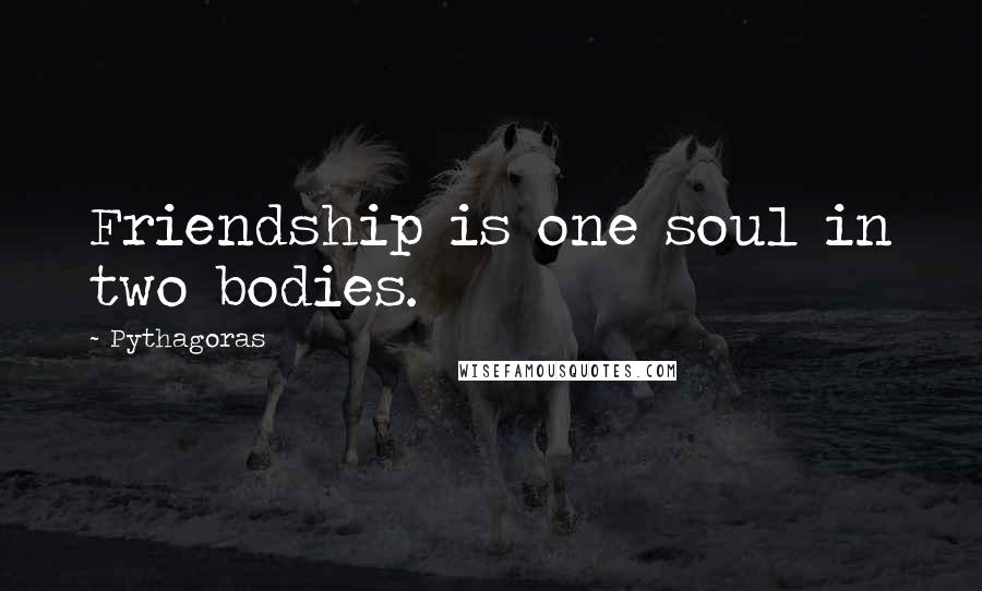 Pythagoras Quotes: Friendship is one soul in two bodies.