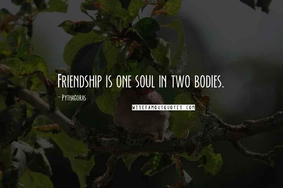 Pythagoras Quotes: Friendship is one soul in two bodies.