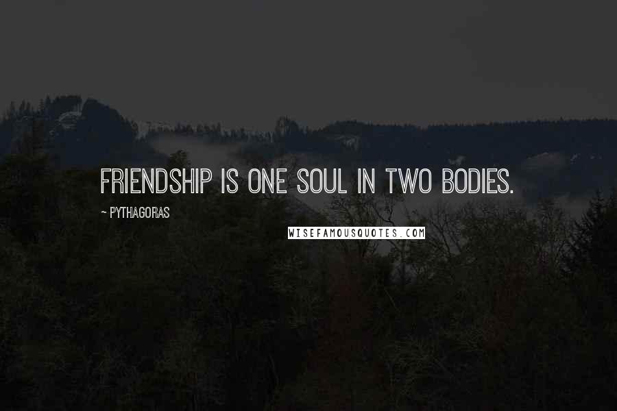 Pythagoras Quotes: Friendship is one soul in two bodies.