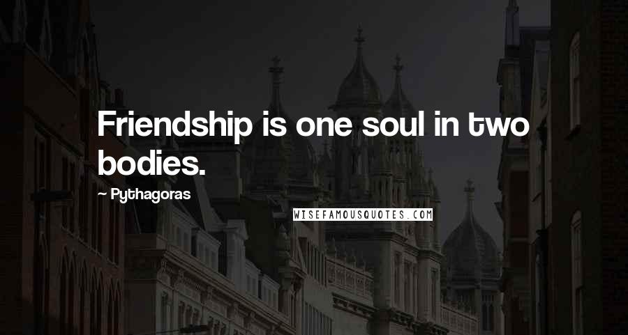 Pythagoras Quotes: Friendship is one soul in two bodies.