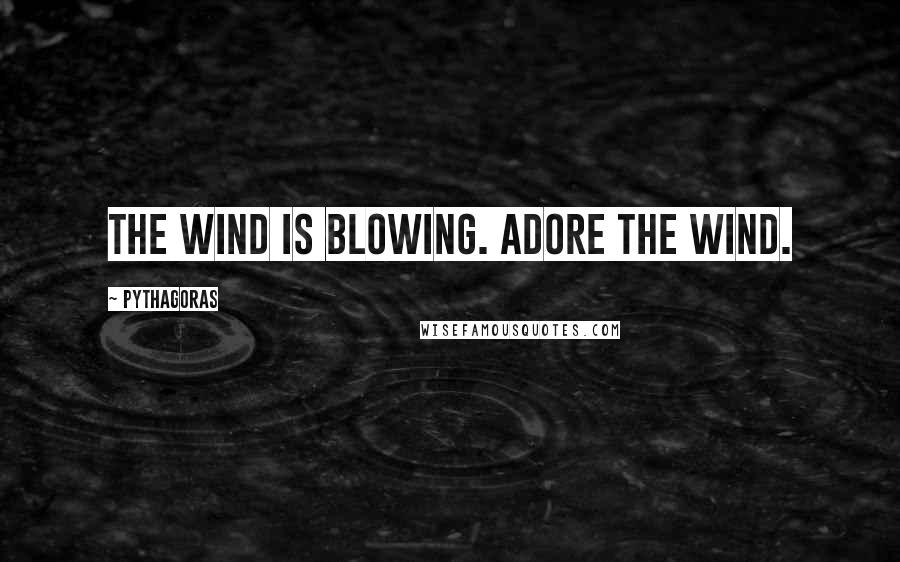Pythagoras Quotes: The wind is blowing. Adore the wind.