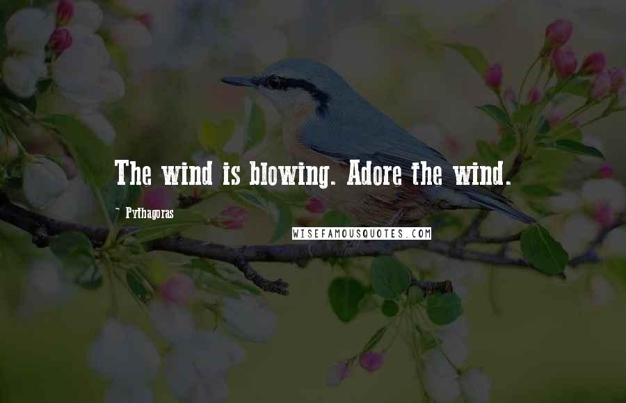 Pythagoras Quotes: The wind is blowing. Adore the wind.