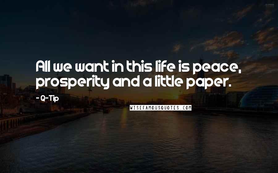 Q-Tip Quotes: All we want in this life is peace, prosperity and a little paper.