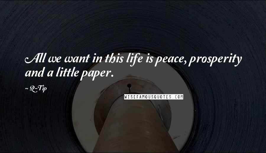 Q-Tip Quotes: All we want in this life is peace, prosperity and a little paper.