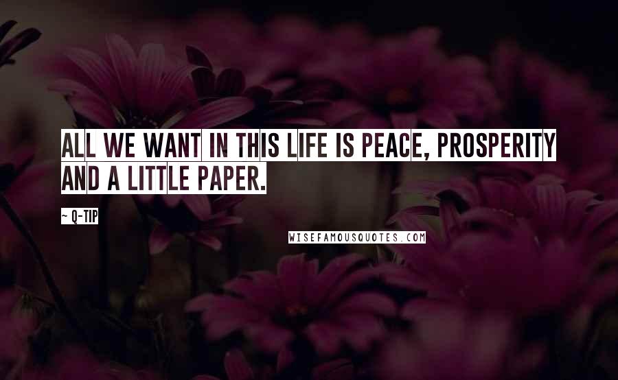 Q-Tip Quotes: All we want in this life is peace, prosperity and a little paper.