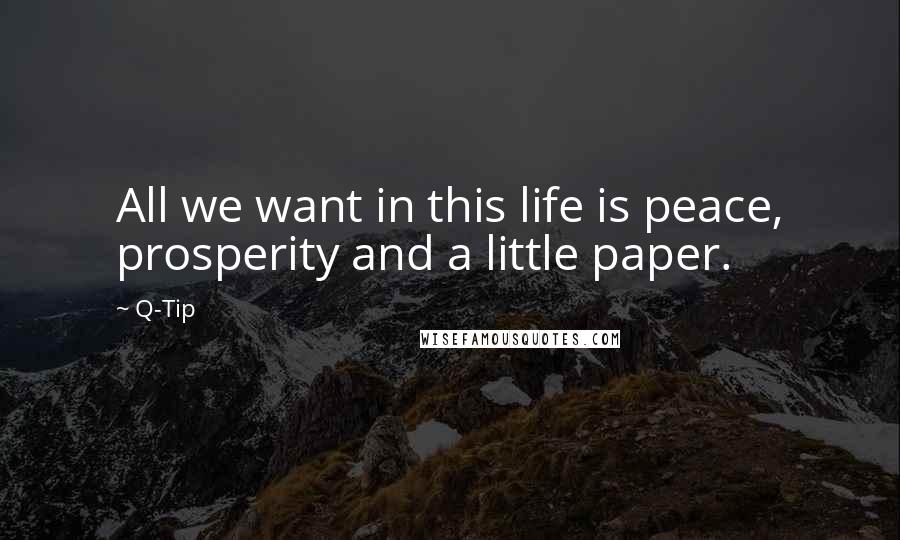 Q-Tip Quotes: All we want in this life is peace, prosperity and a little paper.