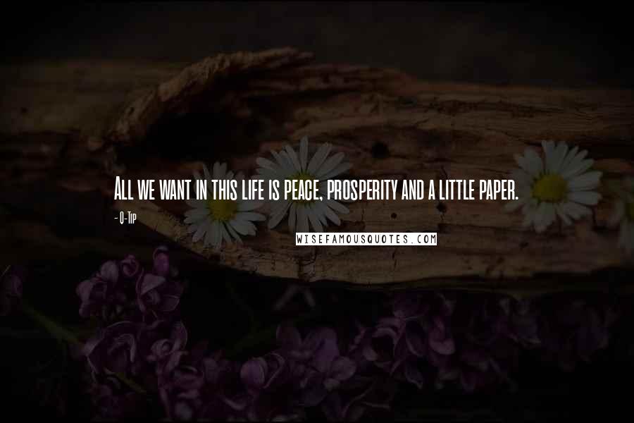 Q-Tip Quotes: All we want in this life is peace, prosperity and a little paper.