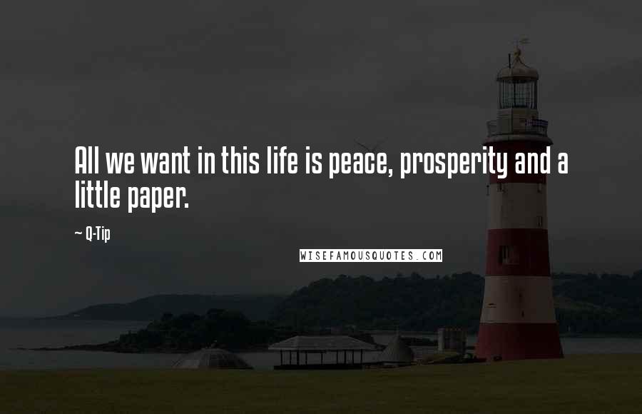 Q-Tip Quotes: All we want in this life is peace, prosperity and a little paper.