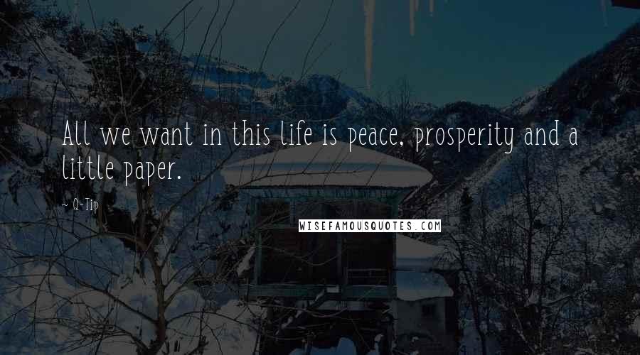 Q-Tip Quotes: All we want in this life is peace, prosperity and a little paper.