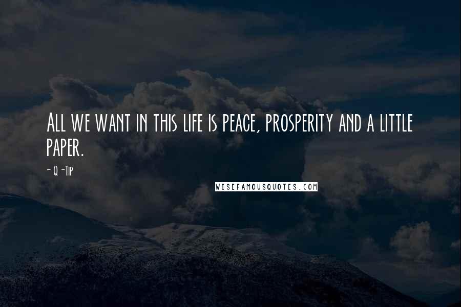 Q-Tip Quotes: All we want in this life is peace, prosperity and a little paper.