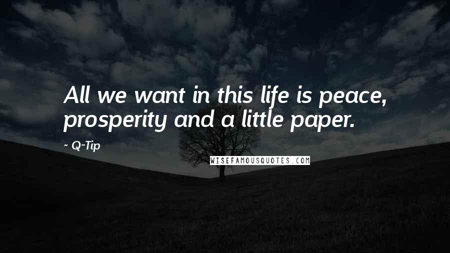 Q-Tip Quotes: All we want in this life is peace, prosperity and a little paper.