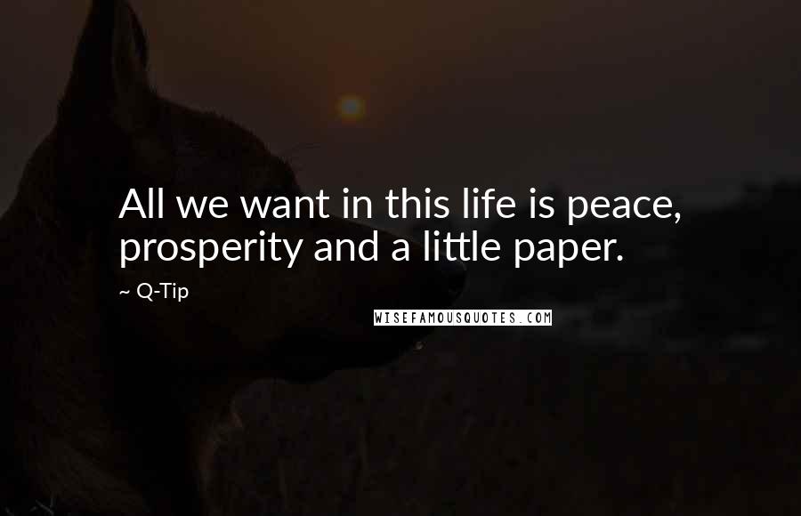 Q-Tip Quotes: All we want in this life is peace, prosperity and a little paper.