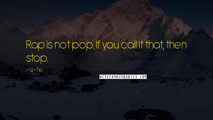 Q-Tip Quotes: Rap is not pop. If you call it that, then stop.