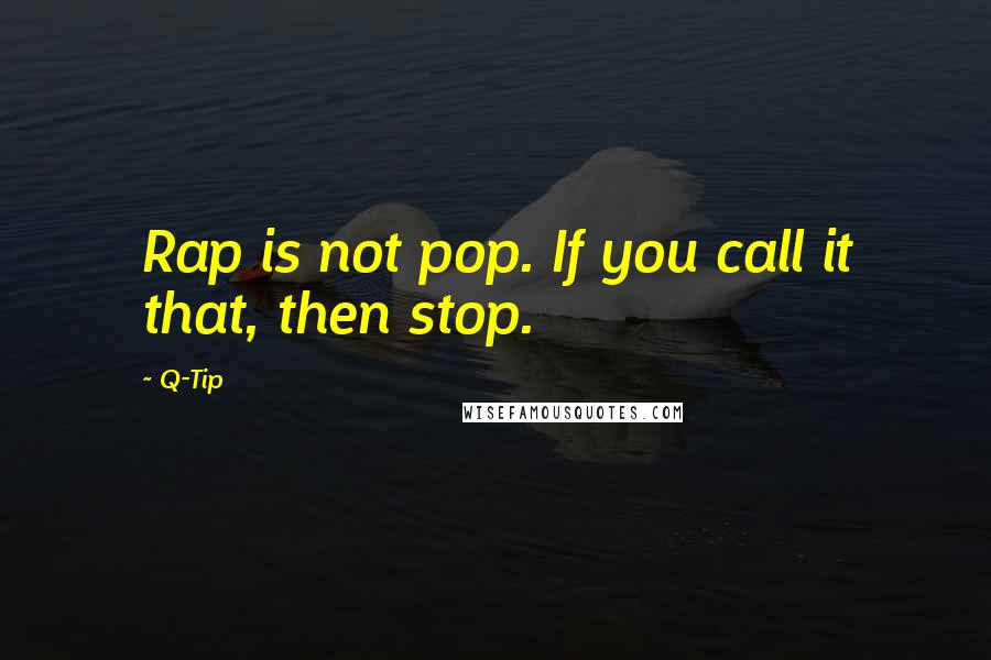 Q-Tip Quotes: Rap is not pop. If you call it that, then stop.