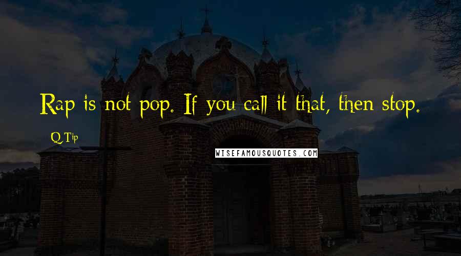Q-Tip Quotes: Rap is not pop. If you call it that, then stop.