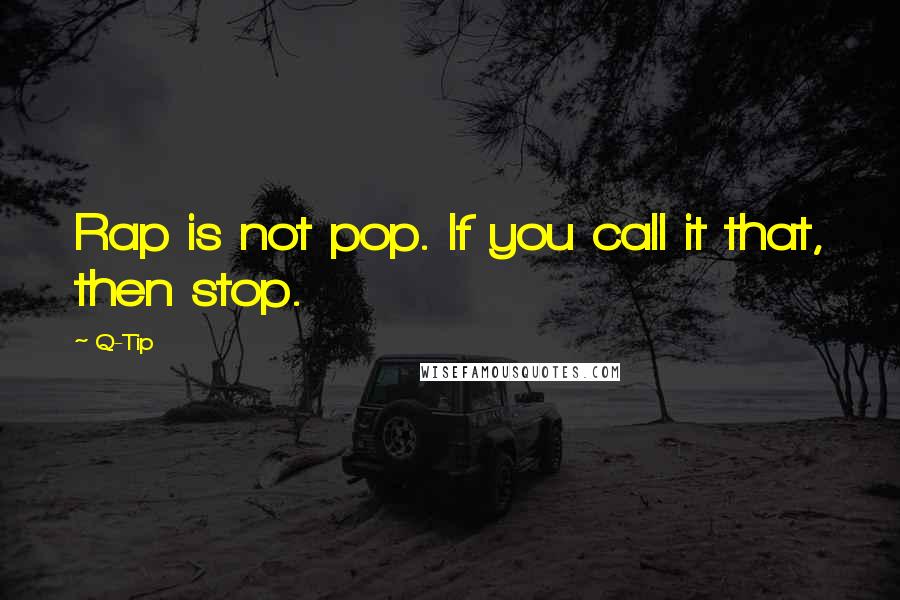 Q-Tip Quotes: Rap is not pop. If you call it that, then stop.