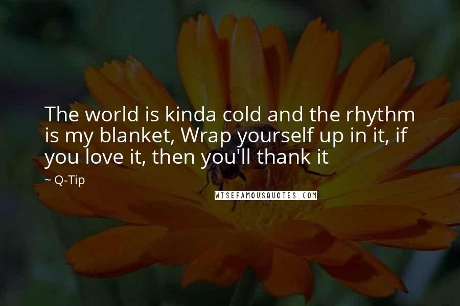 Q-Tip Quotes: The world is kinda cold and the rhythm is my blanket, Wrap yourself up in it, if you love it, then you'll thank it