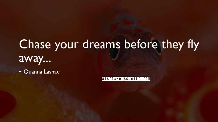 Quanna Lashae Quotes: Chase your dreams before they fly away...