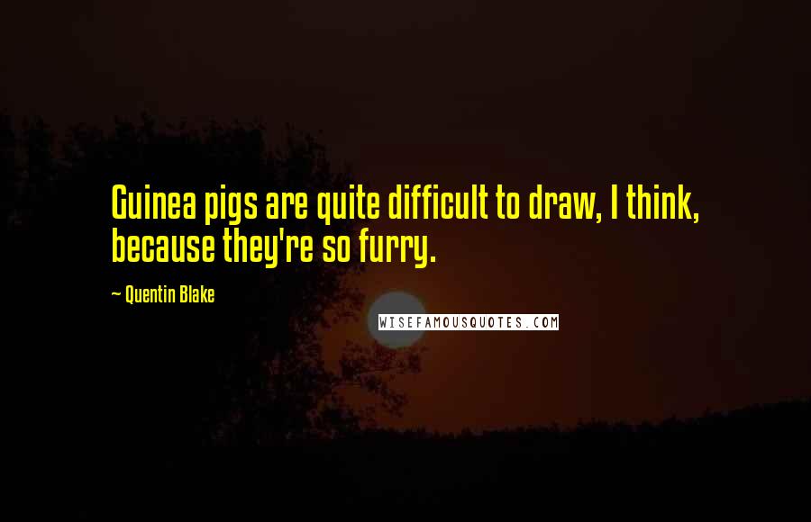 Quentin Blake Quotes: Guinea pigs are quite difficult to draw, I think, because they're so furry.